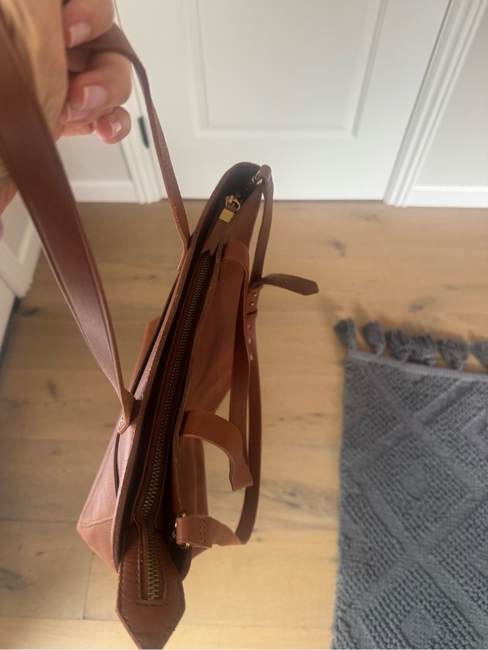 Madewell Brown Leather Tote with Adjustable Strap - Picture 5 of 6